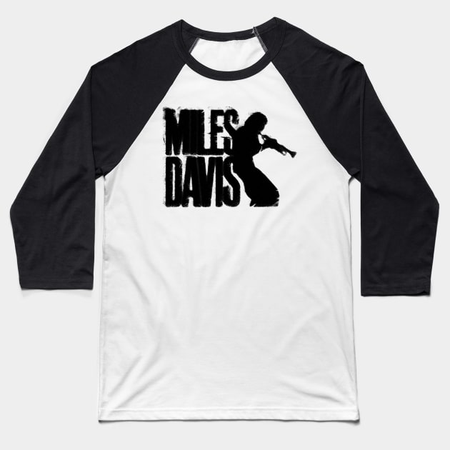 miles davis silhouettegraphic Baseball T-Shirt by HAPPY TRIP PRESS